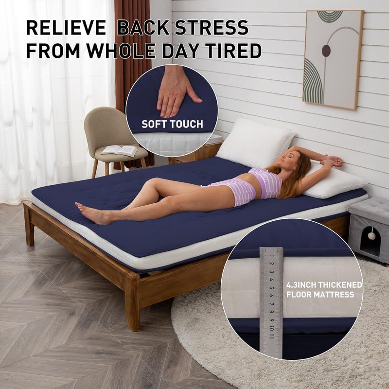 DR.FUTON Japanese Floor Futon Mattress Extra Thick Folding Roll Up Bed Topper Mat for Guest,Lounger and Tavel - Image 4